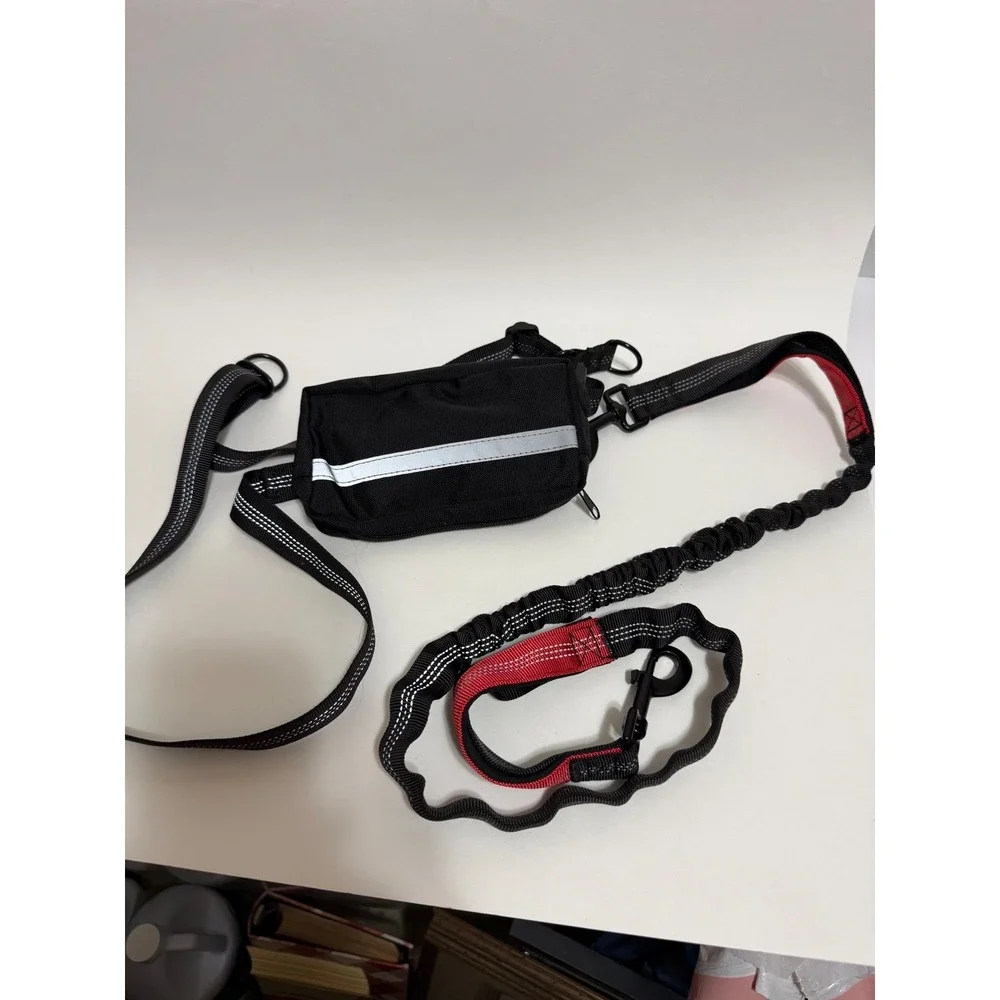 Plutus Pet Hands Free Dog Leash Black Reflective Waist Belt Bungee Running Set‎